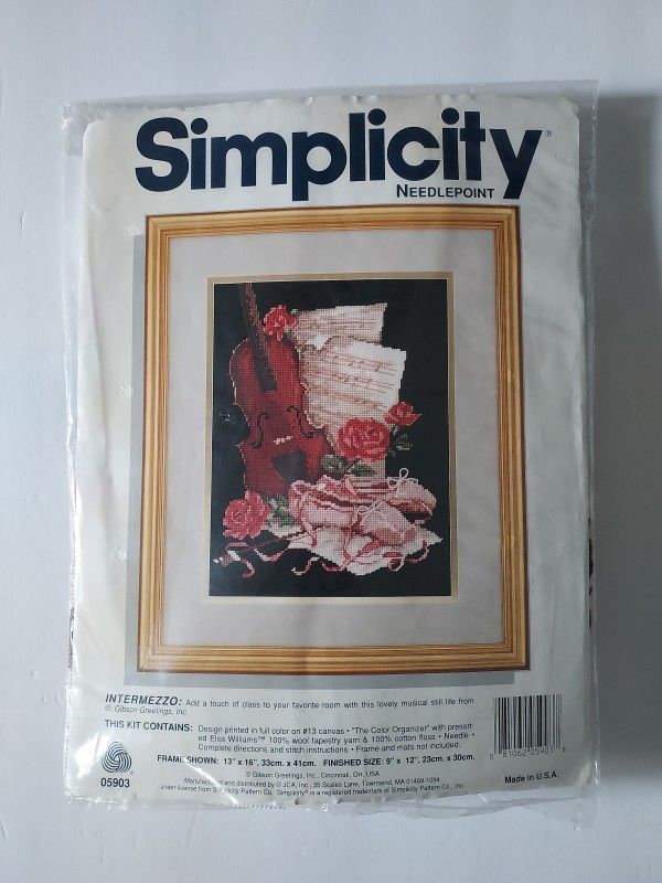 Simplicity Needlepoint Kit 'Intermezzo' Ballet Music Themed - #05903 - NEW!