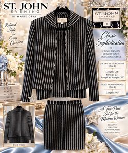 St. John Evening Two-Piece Knit Suit Size 8
