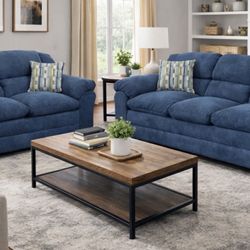 New Indigo Blue Sofa And Loveseat! 