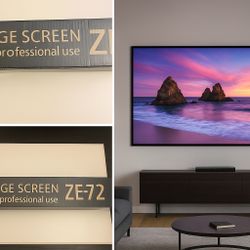 NEW IN BOX – Zero Edge Screen ZE-72 | 72” Ultra-Thin Projector Screen – Premium Quality for Home Theater or Professional Use 