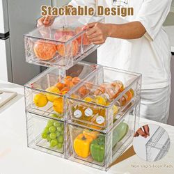 6 Pack Pantry Organizers and Storage Clear Stackable