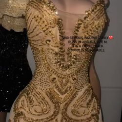 Gold diamond birthday dress. 