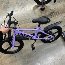 Vynxaria 18 inch kids bike high carbon steel frame adjustable seat water bottle for girls（missing training wheels