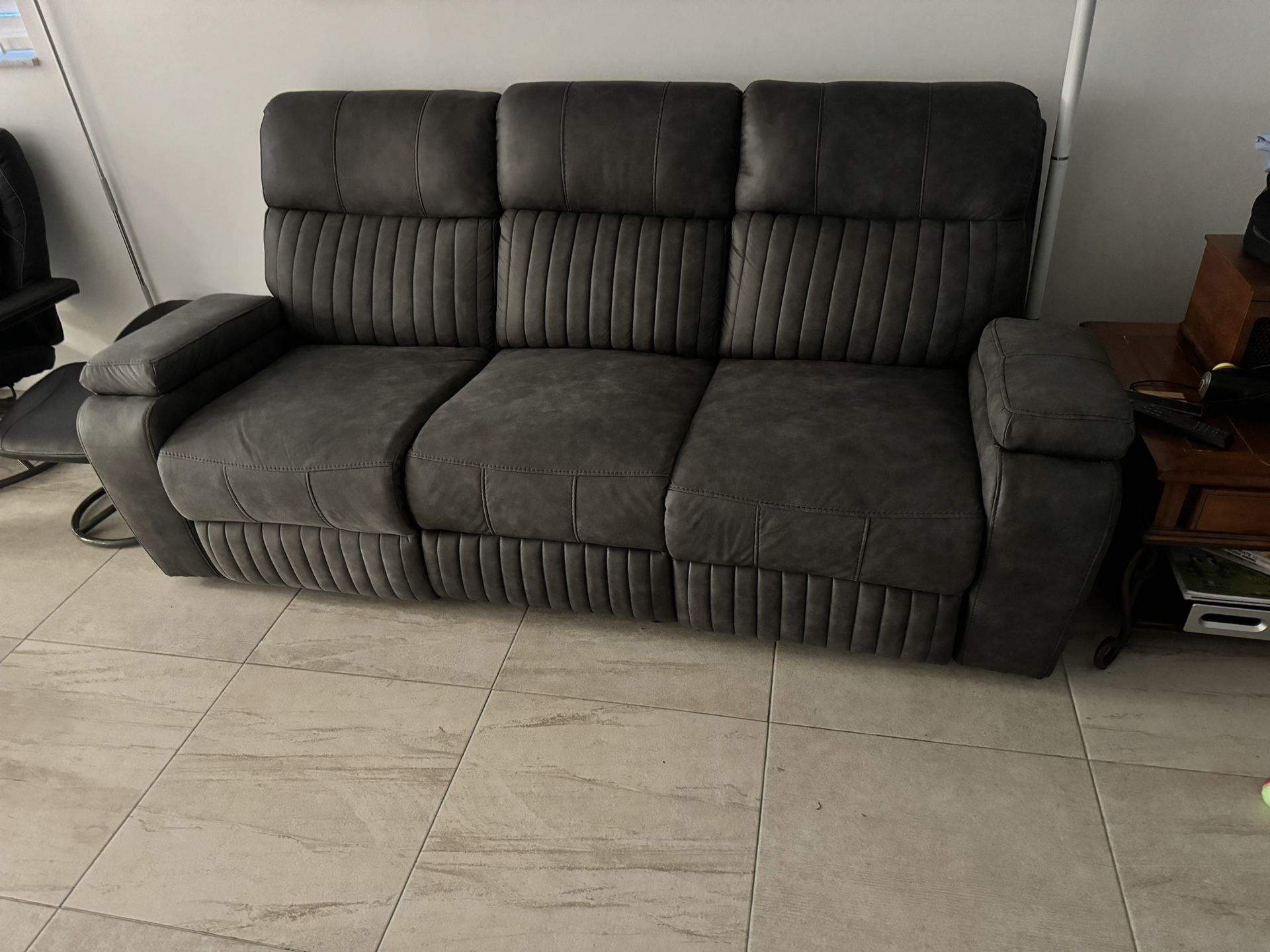 Grey Reclining Couch