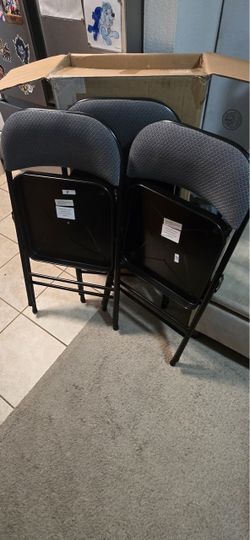 Padded Folding Chairs Set of 3