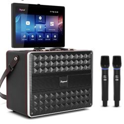 Karaoke Machine for Adults, with Lyrics Display, Smart Portable Big Bluetooth Speaker 2 Wireless Microphones, Professional Karaoke System 800W Peak Po