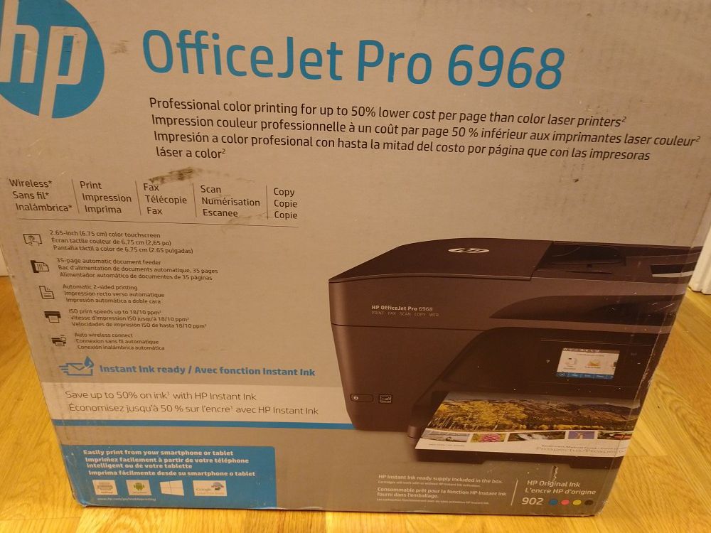 HP Office Jet Pro 6968 color printer, new