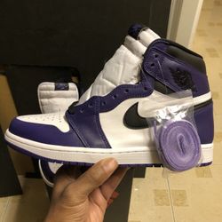 Jordan 1 Court Purple 2.0; DS; Size 10