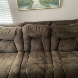 Moving Sale – Everything Must Go: Brown Reclining Sectional Sofa (Can Separate)