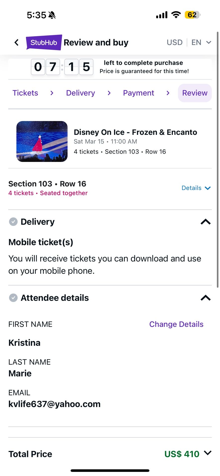 Disney on ice tickets for Saturday