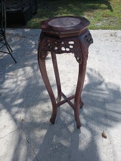 Oriental Style, Hand Carved Pedestal