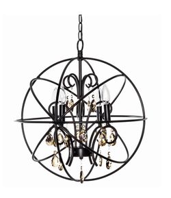 Maxim Orbit 4-Light Chandelier 25142OI – Oil Rubbed Bronze Crystal Orb Pendant