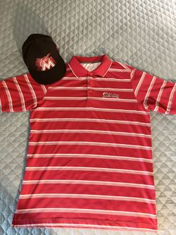 Miami Marlins Strip Polo Shirt & Hat