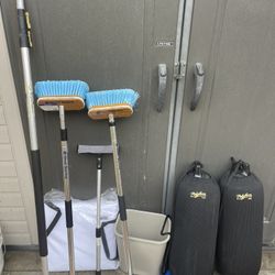 Two Proform Bumpers Size G-5 with soft covers, Magma Cutting Board Rod Holder Mounted, Lots of Ither Boating Gear