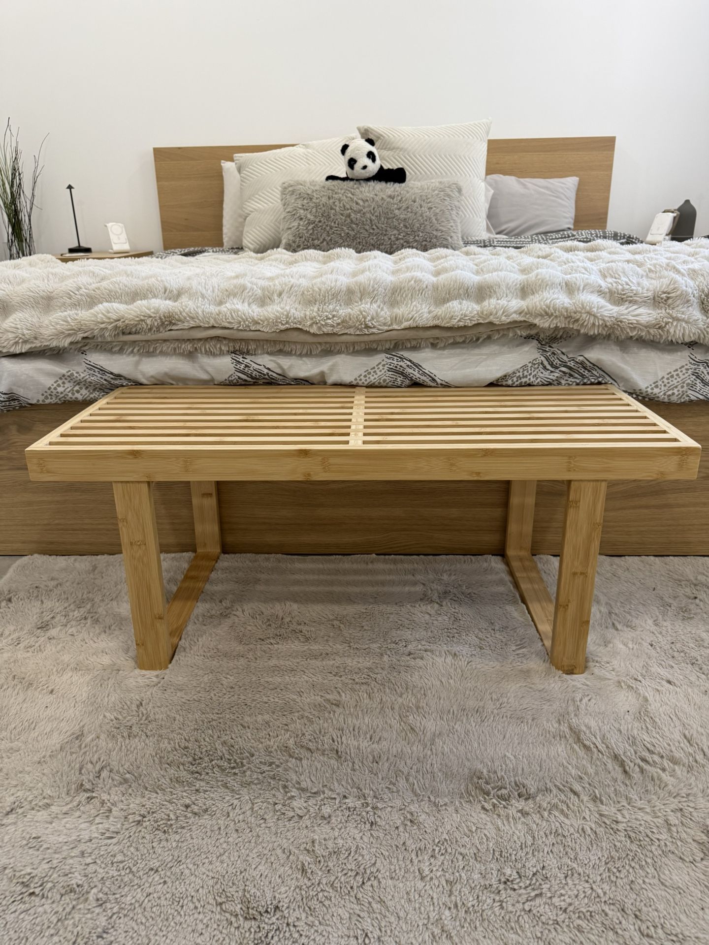 Like New Mid Century Modern Bamboo Bench