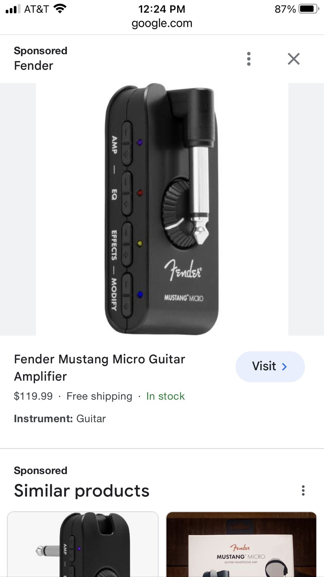 Fender Mustang Micro Guitar Amplifier 