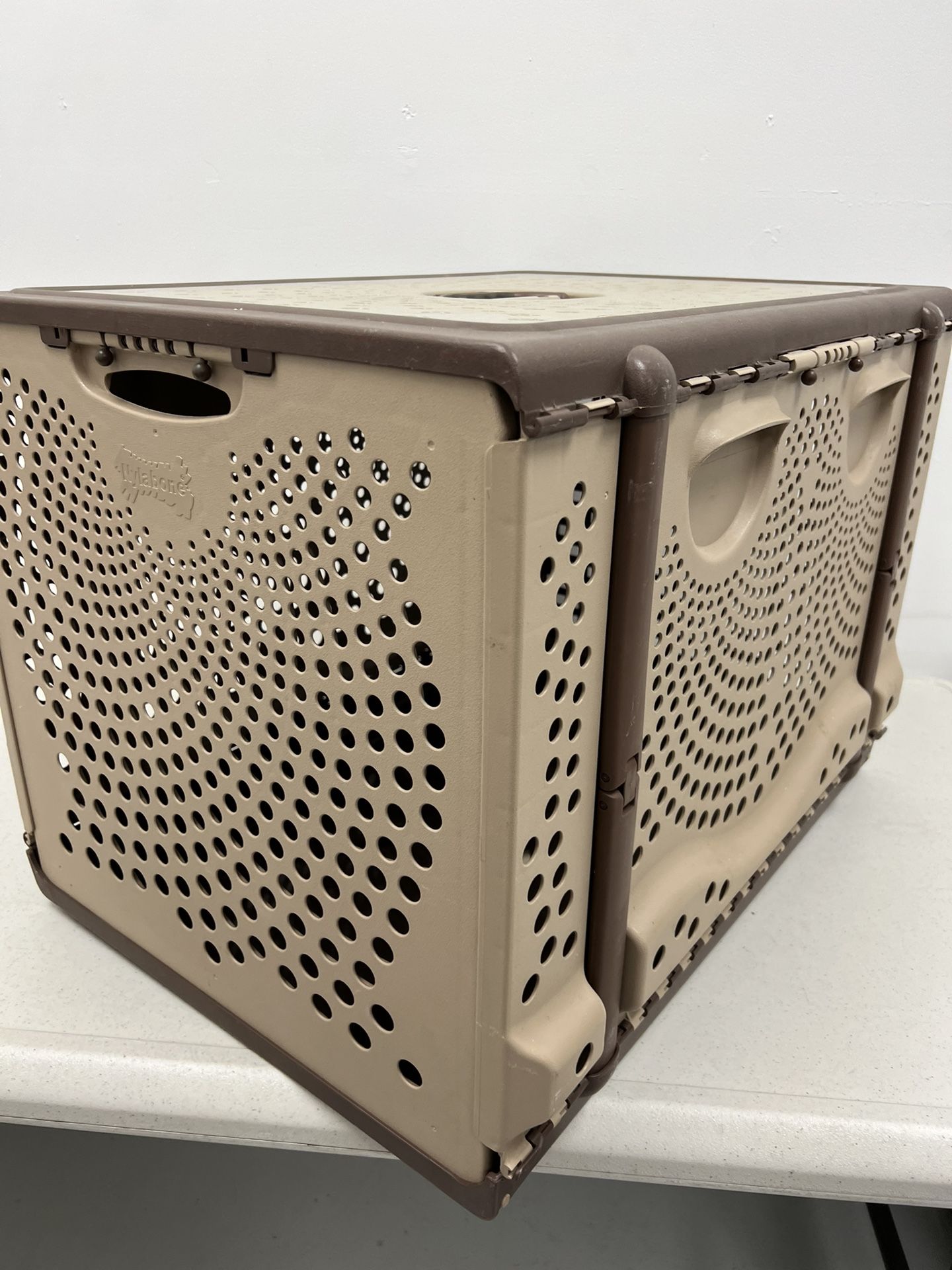 Nylabone Large Collapsible Foldaway Dog Pet Crate Cage Carrier Brown