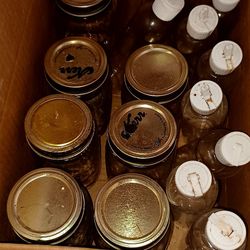 Several Different Sets And Designed Glasses, Jars, And Containers