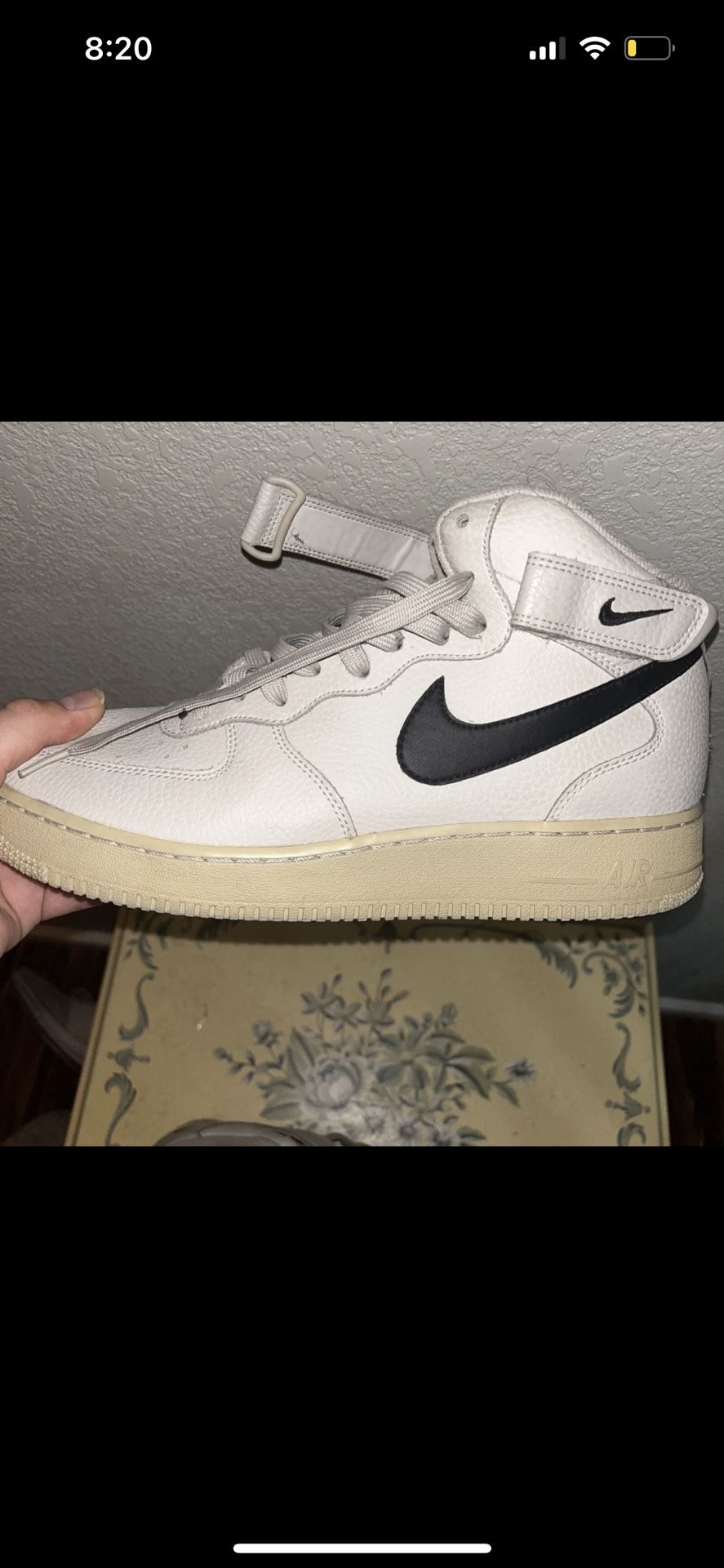 Black Light Bone Mid 07 Air Force Ones