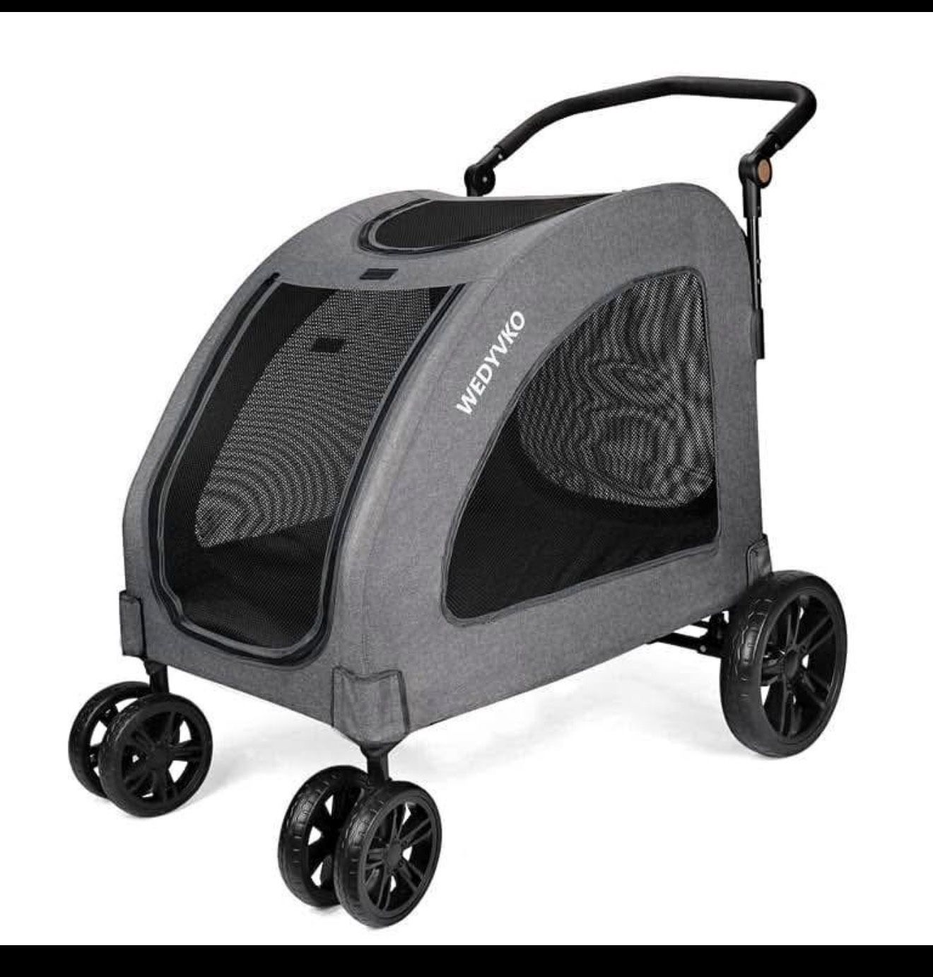 Wedyvko Dog Stroller for Extra Large Dogs, 4 Wheels Dog Cat Stroller, Foldable Pet Bike Trailer, Fol