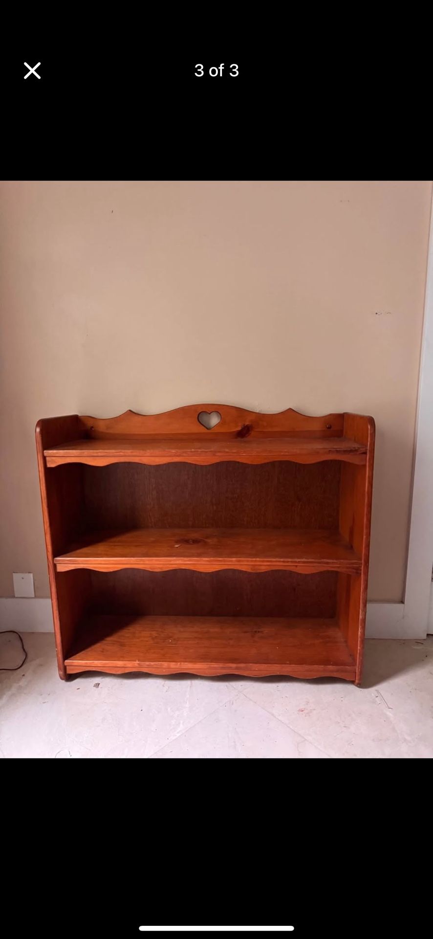 Wood Scalloped Bookshelf