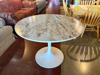 IKEA Docksta Tulip Style Table with Stone Pattern Top