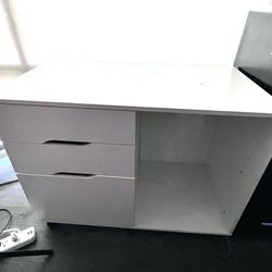 White Office Printer Cabinet Drawers