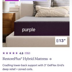 New Purple Mattress And Adjustable Frame