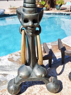 Art Deco Andirons African Motif