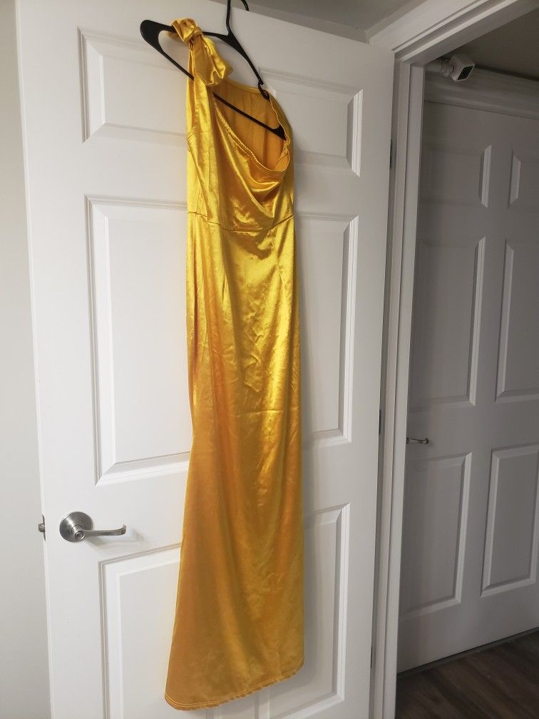 Yellow One Arm Gown