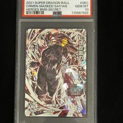 Dragon Ball Super PSA Gem Mint 10 Crimson Masked Saiyan Heroes BM9 Secret