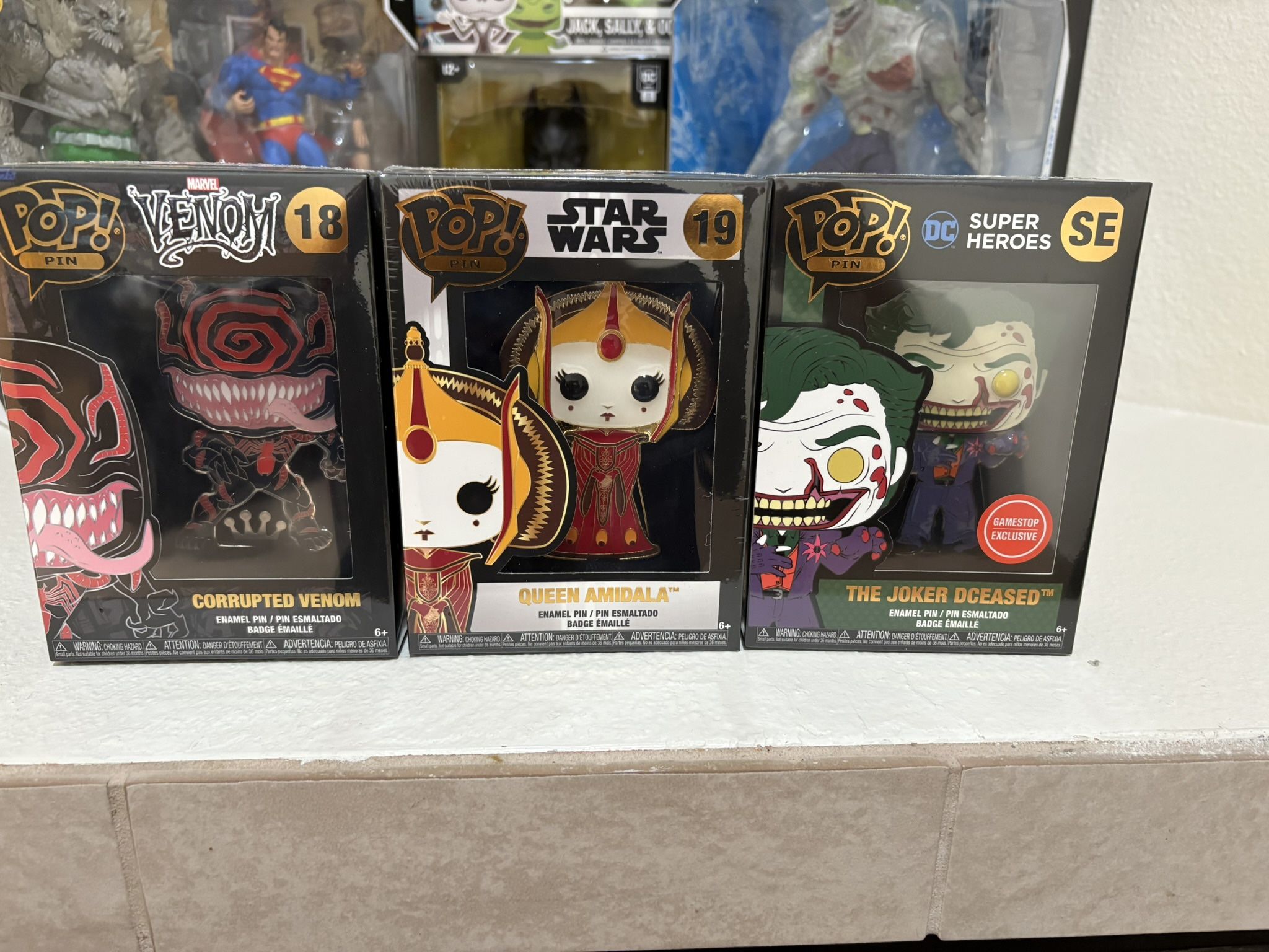 Vaulted 4” Enameled Pop Pins Mint Condition Unopened Sealed