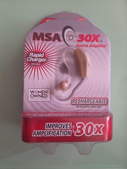 MSA 30X sound amplifier, hearing assistance, rechargeable, NEW