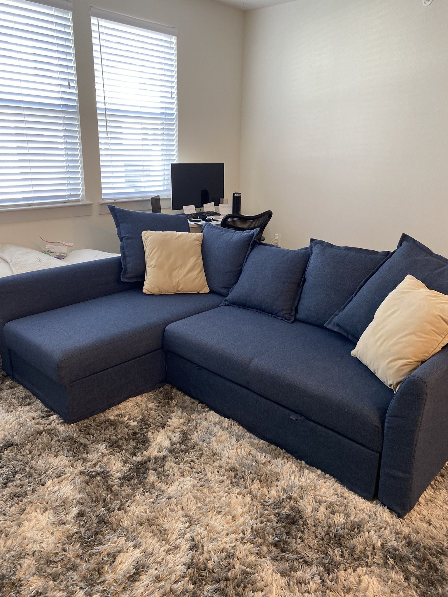 HOLMSUND Sleeper sectional, seat, Kilanda dark blue