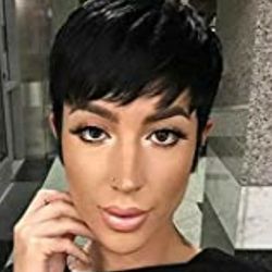 Short Black Sassy Cut Synthetic Wig