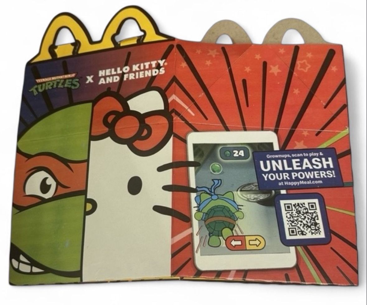 ✨ Brand New 2025 McDonald’s Happy Meal Box 🎀 Hello Kitty × Teenage Mutant Ninja Turtles (Sanrio Collab) 📦 Box Only – Listing is for ONE (1) box 💎 L