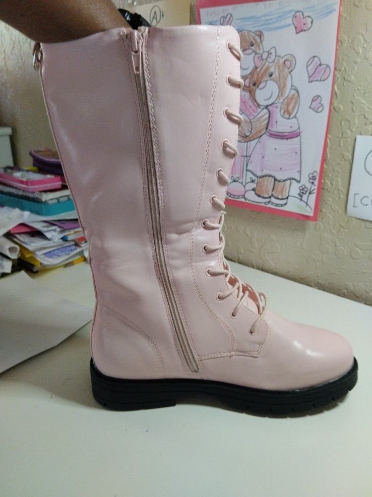 Lace Up Knee High Boots