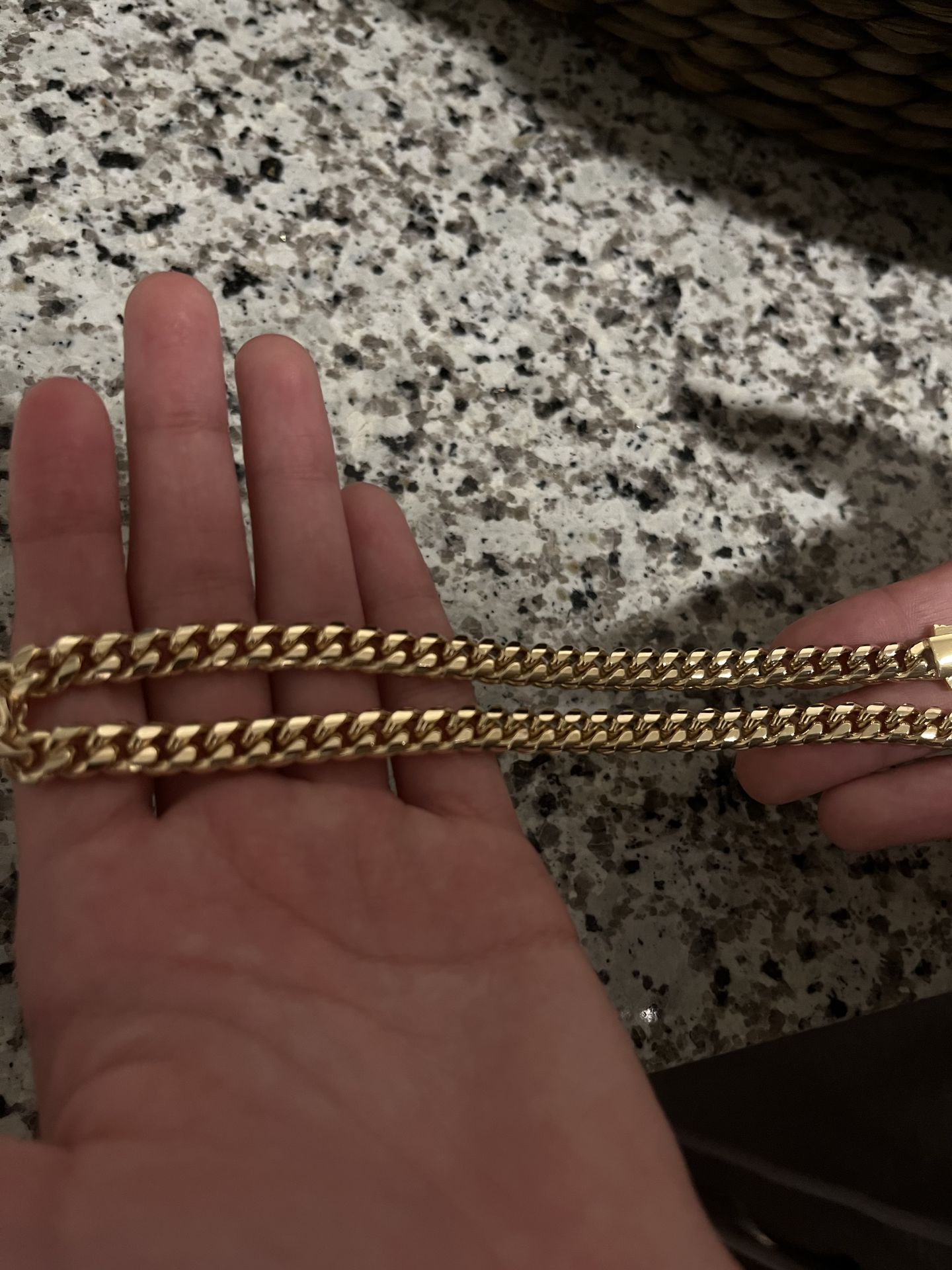 Premium Real Gold Cuban Link (20–22”) & Two-Tone Gold/Silver Watch Set