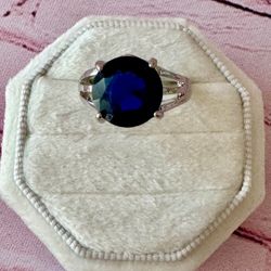 Royal Blue Cocktail Ring, Size 7
