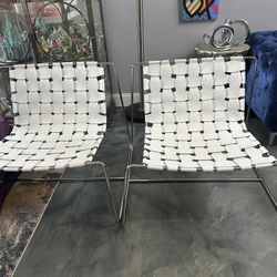 Zuo Modern Prospect Park Lounge Chair In White Leather And Chrome