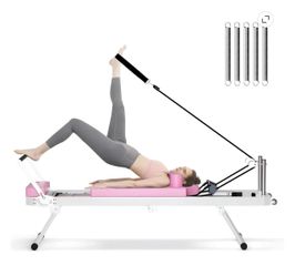 Foldable Pilates Reformer with Springs and Straps