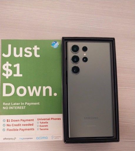 Samsung Galaxy S22 Ultra 5G 128gb Unlocked, FREE Smartwach/ Headphones. Pay $1 Today Rest in payments. NO CREDIT NEEDED FINANCING