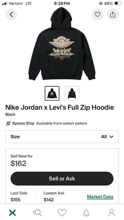 Levi jordan zip up hoodie sz L $180 ds