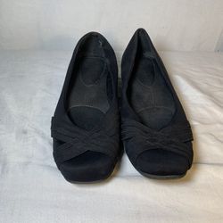 Mootsie Tootsies Danery Black Fabric Comfort Slip-On Flats Size 8