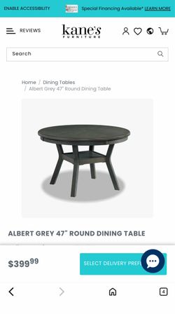 47” Round Grey Dining Table – Moving Sale