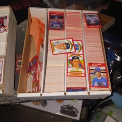 Box Fulll Of Old Baseball Cardshockey cards