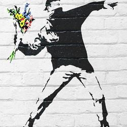 Bansky Flower Wall Poster