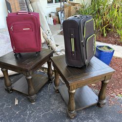 2 End Tables Solid Wood