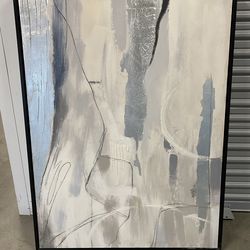 Beautiful Framed Modern Neutral Abstract Canvas Print (Dimensions 3’ x 4’)