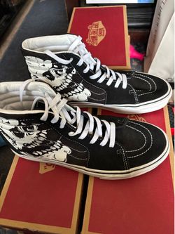 Vans Sk8-Hi Glow Skulls Black White Sneakers